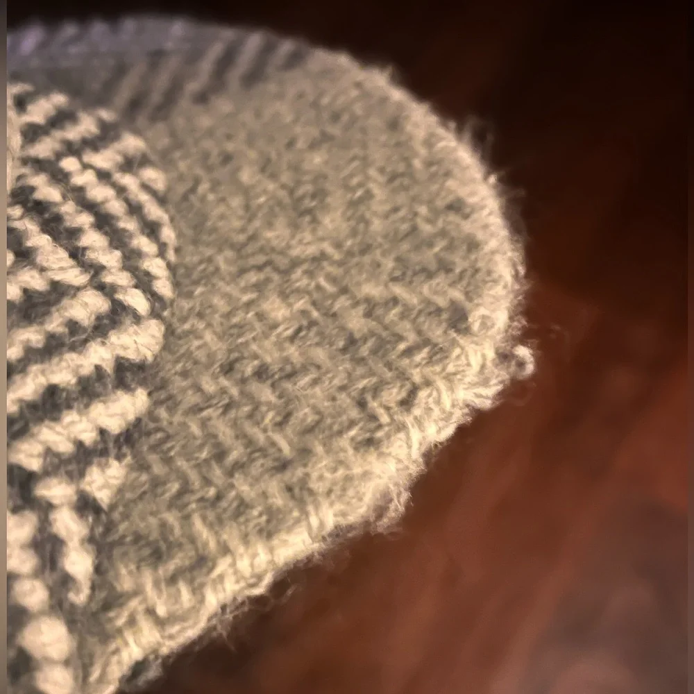 Aran Sweater Market Wool Gray Black Stripes Peaky Blinders Herringbone Cozy Hat